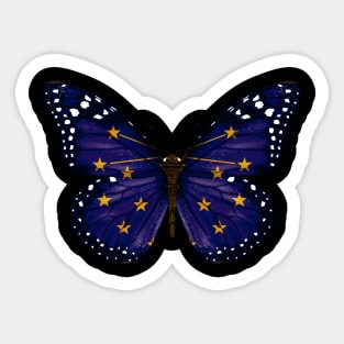 Indiana Flag Butterfly - Gift for Hoosier From Indiana IN Sticker